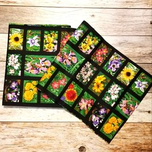 Wildflowers themed cotton fabric, 1.8 yards